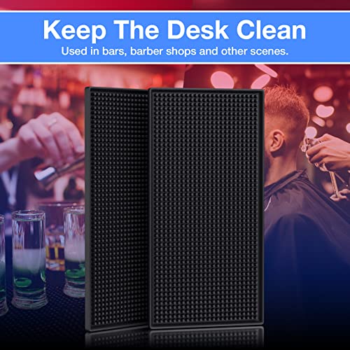 2PCS 12x6in Barber Work Station Mat for Salon, Service Mat Cushion for Bar | Flexible PVC Heavy Duty Antiskid Rubber Mat for Stations, Heat-Resistant Pad Tools for Styling Hair Dryers Hair Trimmers - size: 12x6" - 2PCS