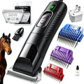Professional Horse Clippers with Detachable Wide Blade | Low Noise, Heavy Duty, Grooming Kit for Thick Coat Long Hair, For Livestock Dogs Cats
