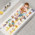 AmazerBath Baby Bath Mat Non Slip, Cartoon Kids Bath Mat for Tub 40 x 16 Inches Full Size Shower Stall Mats - Alphabets & Animals - color: Alphabets & Animals, size: 40" x 16" (Rectangular)