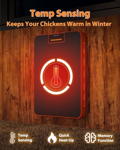Chick Brooder Box Heat Plate,Chicken Coop Heater with Temperature Sensor - Heating Panel for Baby Chicks - Chickens Warmer for Winter - Radiant Heaters Brooding for Outdoor Poultry (Orange) - color: Orange Black