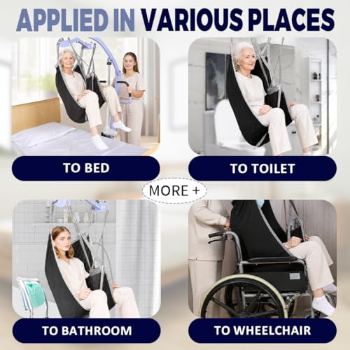 EZ Assistive Patient Lift Divided Leg Sling with Lower Back, Lift Sling for Transfer and Positioning and Lifting, 500lb Weight Capacity (Large-Black) - size: Large-Black