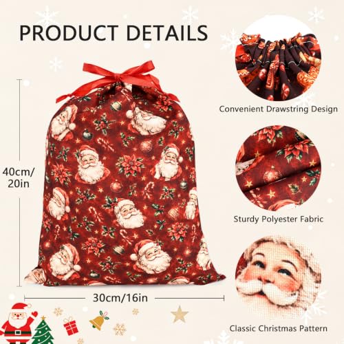 KzgtY Christmas Cookie 2PCS Gift Bags with Drawstring, 16 x 12 Inch Reusable Present Sacks for Christmas,Brithday, Holidays,Parties & Gift Packaging - color: Christmas Cookie
