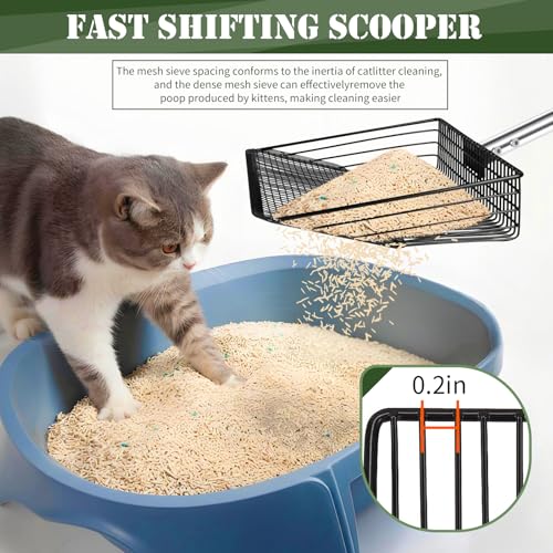 10inch Large Metal Chicken Poop Scooper & Chicken Coop Scoop, 3-Level Adjustable Chicken Coop Scooper for Sand with Stainless Steel Handle, 4-in-1 Multi-Function Heavy Duty Manure Screening Shovel