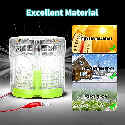 Electric Fence Indicator Light, Briidea Solar Fence Alarm with Light Transmission to 1/2 Mile, Ensure The Normal Operation of The Electronic Fence to Prevent The Invasion of Wild Animals - color: White
