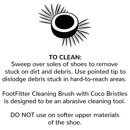 FootFitter Coco Bristle Sole Scrubber Brush for Shoe & Boot Cleaning | Sole Scrubbing Brush with Ultra Firm Polished Hardwood Design for Removing Tough Dirt on Leather & Rubber (Made in Germany)