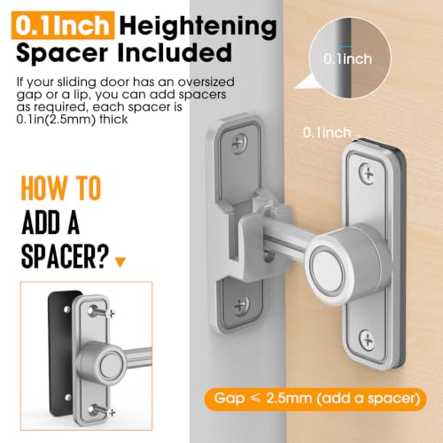Sliding Barn Door Lock, 90 Degree Locks, 4 Pack-Silver | Flip Gate Latches for Garden, Bathroom, Outdoor, Garage, Window, Barn Doors - color: 4 Pack Silver