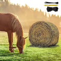 Round Bale Hay Net for Horses and Goats, 5x5 Ft Knotless Design Slow Feed Hay Net with 2'' Holes, Large Heavy Duty Slow Feeder Nets - size: 5x5FT