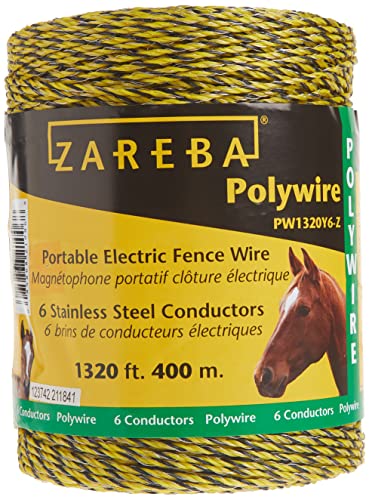 Zareba 1320 ft Polywire - 400 M Electric Fencing - Weather Resistant, Highly Visible Poly wire - Easy to Install, Repair, Slice - PW1320Y6-Z - size: 1 Pack