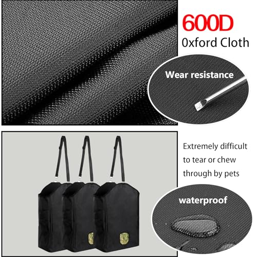 3 PCS Hay Bags for Goats with Reinforced Oxford Fabric with Metal Ring and Adjustable Strap