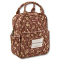 Bella Taylor Lunch Tote, Quilted Lunch Bag, Burgundy Floral | Lightweight quilted cotton lunch box, easy-to-clean PEVA lining, 3 outside/1 inside pocket, durable construction - color: Burgundy Floral