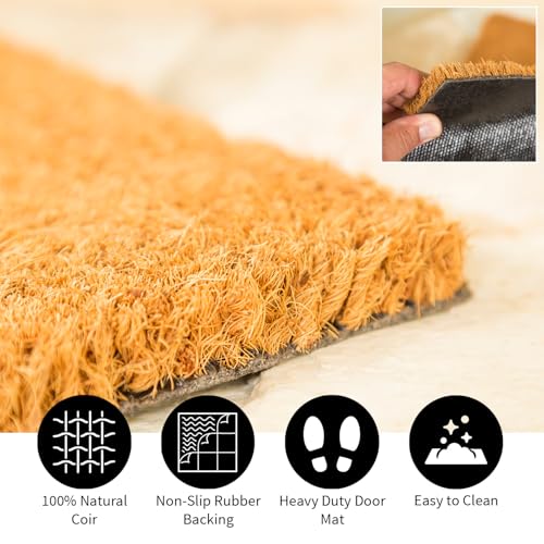 Evergreen Flag Monogram Large Coir Doormat, 36x24 Inches, Brown, Letter K - color: Letter K, size: 36 x 24 inches