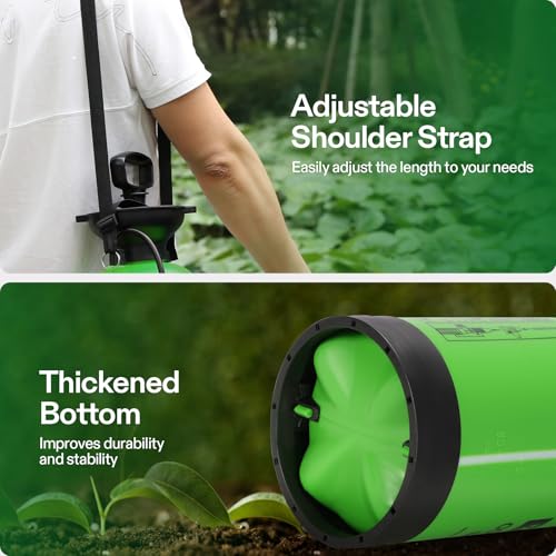 VIVOSUN 1.35-Gallon Pump Pressure Sprayer | Lawn & Garden Water Sprayer with Adjustable Shoulder Strap, for Spraying Plants, Garden Watering and Household Cleaning - color: Green, size: 1.35 Gallons