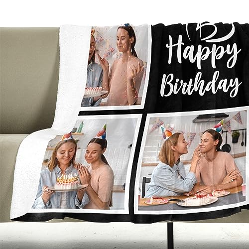 inkArts Personalized Birthday Gifts for Women, Custom Blankets with Photos, Personalized Blanket with Photos & Text, Personalized Photo Blankets - color: 5 Photo-2