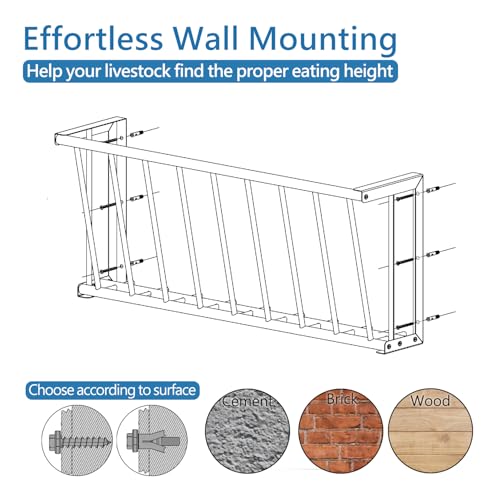 2Pcs Wall Mount Hay Rack 25 Gallon | 40'' Long Livestock Hay Feeder Carbon Steel Hay Feeder for Sheep, Goats, Horses, Indoor Outdoor Uses - size: 25INCH(2PCS)