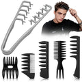 6PC Texture Comb Wide Tooth Styling Combs for Women Men | Texturizing, Volume Fringe Parting, Quiff, Pompadour, Slick Back, Hair Comb Set, ABS Plastic Barber Tool - color: Grey