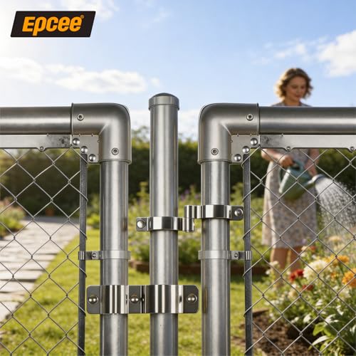 2 Pack 2-3/8" x 2-3/8" Chain Link Fence Gate Hinge, 304 Stainless Steel Heavy Duty Male Female Post Hinges with Bolts and Nuts - color: 2-3/8", size: 2-3/8"