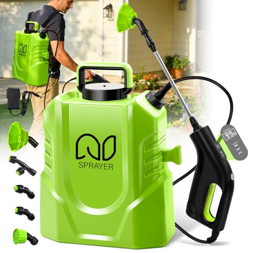 Battery Powered Backpack Sprayer 3 Gallon, Electric Garden Sprayer in Lawn | Digital Display, 3 Adjustable Pressures, Sprayer with 2.2Ah Battery & Charger Included, 45PSI, Telescopic Wand, 5 Nozzles