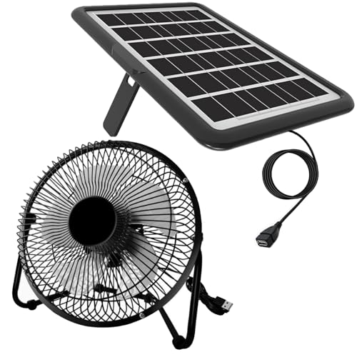 Solar Powered Fan, 8 Inch Install-Free, with 18W IP65 Portable Solar Panel, Cloudy Days Working Solar Fan for Air Circulation and Cooling in Greenhouse, Chicken Coop, Pet House, Attic, 14ft Long Cable