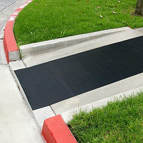 Rubber-Cal Ramp Cleat Non-Slip Outdoor Rubber Mats - 1/8" x 3ft x 1ft - size: 12"L x 36"W x 0.1"Th