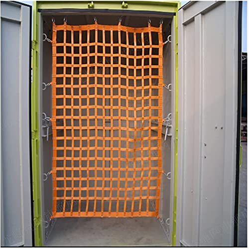 Flat Nylon Sling Hoisting Net, Loading &Unloading Heavy Objects 10cmSquare | Mesh Tear Resistance for Construction Rigging Moving Towing Hoisting Work Gear, Safety Lifting Net Straps