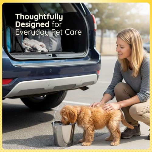 4 quart Stainless Steel Flat Side Bucket | 1 gal Durable Heavy Duty Food & Water Feeding Pails for Birds Dogs Cats Goat | Fits kennels Cages Critter Crates Hanging Pet Pail | Multipurpose - size: 4 Quarts