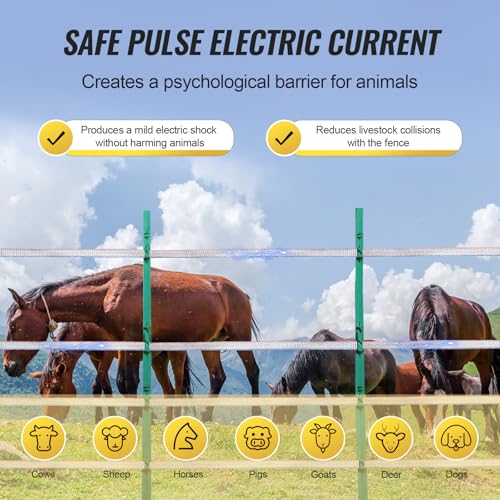 VEVOR Electric Fence Tape, 1640Ft 500M Polytape Fencing Hot Wire, 3/4" Width 6 Stainless Steel Strands for Reliable Conductivity, UV & Rust Resistance, Portable Polywire for Horse Cattle Livestock