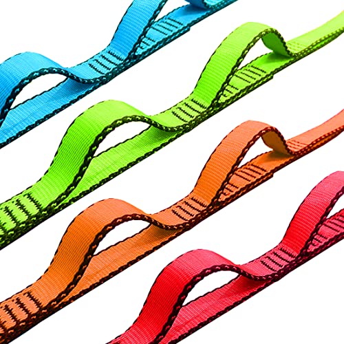 53 Inches Nylon Daisy Chains Rope Climbing Lanyard Straps Looped Strong Slings 23 kN Aerial Yoga Webbing - color: 2PCS Blue