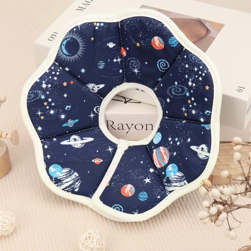 Cat Cone Collar Adjustable, Protective Recovery Collar Soft, Cat Cone for Prevent Licking Wound After Surgery, Pet Neck Cone for Kitten Cats（M） - size: M