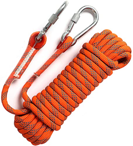 Static Climbing Ropes 35FT,50FT,100FT,150FT,200FT,250FT(Diam 10mm,16mm) - color: Orange(diam 10mm), size: 50 FT