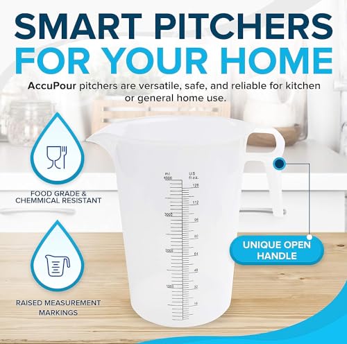4oz (110 mL) Graduated Cylinder, and 8oz (250 ml) Measuring Pitcher- Heat Resistant & Chemical Resistant, Great for Chemicals, Oil, Pool and Lawn, Home Brew - Ounce (oz) and Milliliter (mL)
