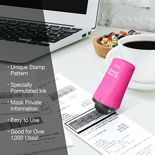 Guard Your ID Identity Theft Protection Roller Stamp, 3-Pack for Mail, Pink - color: Pink, size: Standard 3-Pack