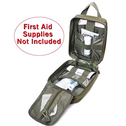 Molle Pouch, Sturdy 600D Nylon Tactical Medical Pouch,Rip-Away EMT First Aid Pouch (Bag Only) - color: green