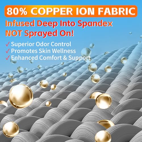 Hiball Copper Calf Compression Sleeves for Men & Women, Lower Leg Support Braces, Footless Graduated Compression Socks for Varicose Veins, Shin Splint, Lymphedema, Calf Pain Relief, Running (1 Pair) - size: Medium