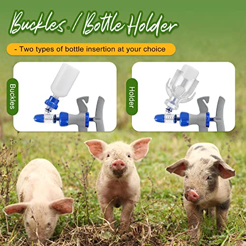 NEWTRY 5ml Livestock Syringe Adjustable Continuous Syringe with 10 Needles | Semi Automatic Syringe Adjustable Poultry Gun Stainless Steel with 10 Needles for Horse Sheep Cattle