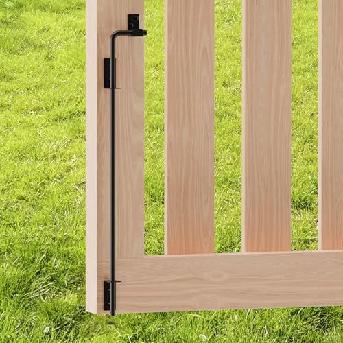 24 Inch Cane Bolt Gate Drop Rod, Heavy Duty Steel Ground Anchor | Solid Steel, Black Powder Coated; Holds Gate Securely in Place; for Wood, Vinyl, Metal Gates,Fence; Easy to Install - size: 24 Inch