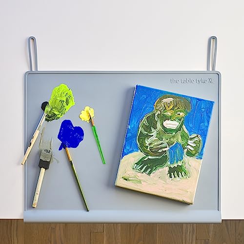 Table Tyke Placemat XL Silicone Baby Placemat with Teething Edge Bumper - Waterproof Toddler Table Mat for Eating, BPA Free, Dishwasher Safe (Sage Green) - color: Sage Green, size: 20" XL