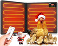 Chicken Coop Heater Inside Coop with Remote Control, 180W Foldable Radiant Heaters, 30''x12'' Large Heating Panel Warmer for Cozy Winter with Adjustable Timer and Temp, Safer Than Brooder Heat Lamp - color: Dark Black 2G-Controller