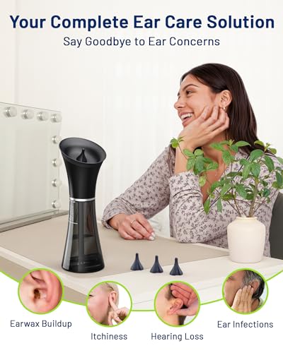 Ear Wax Removal, Self-Collecting Electric Flush Kit | Safe Ear Cleaner with Overheat Shutoff, One-Hand Operation, 4 Pressure Modes, Showerproof IPX7, FSA-HSA, Home Use - color: Semi-transparent