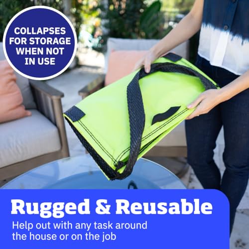DURASACK Heavy Duty Storage Tote Bag 22-Gallon, Lime Green, Pack of 4 | Moving Bag Utility Tote for Laundry, Moving & Home Storage, Reusable Self-Standing Design, Holds up to 500 Pounds - color: Lime Green, size: Pack of 4