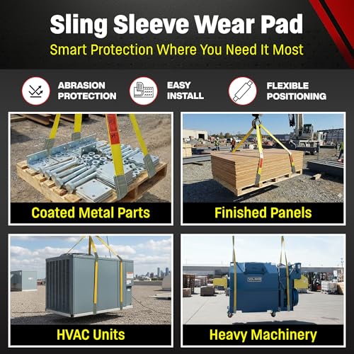 Chenango Supply DD Sling 2 Inch Nylon Sling Sleeve Wear Pad | USA Made, Hook & Loop Closure, Abrasion Protection for Lifting Slings, Flat, Endless & Round Sling Compatible