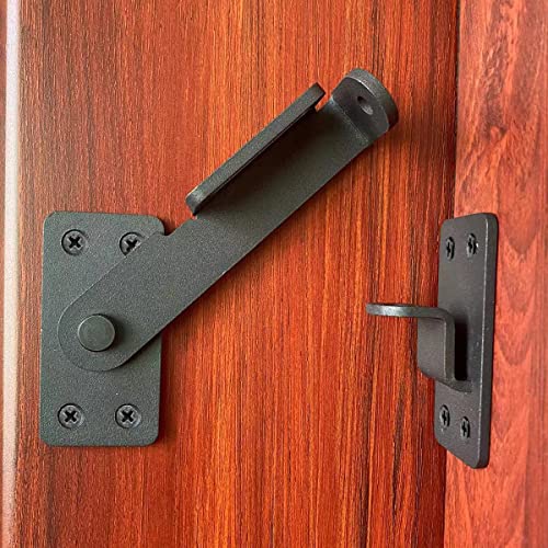 Flip Latch Lock,90 Degre Heavy Duty Gate Latch with Padlock Hole,Safety Door Bolt Latch Lock,Barn Door Lock Suitable for Wooden Fences,cabinets, bathrooms, Toilets, Windows, etc. - size: 1 Piece