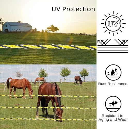 Upgraded Electric Fence Wire for Livestock | 9 Stainless Steel Strands, 1312 Feet 400 Meters, 1/8" Diameter