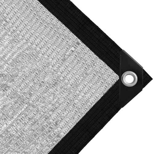 Shade Cloth-80% Aluminum Sunblock Neting,Durable Mesh Tarp with Grommets,Shade Cloth for Garden,Car, Outdoor Pergola,Greenhouse,Chicken Coop and Dog Kennel(Silver) - size: 6.5×12FT
