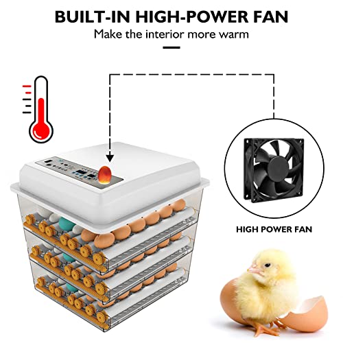 Egg Incubator,Egg Incubator with Automatic Egg Turning and Humidity Control,Poultry Hatcher for Chickens Ducks Birds (128 Eggs) - size: 128 Eggs