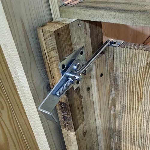2PCS Zinc Barn Door Jamb Latch with Hook 7" Cam Latch Sliding Door, Keeping Doors Tight, Adjustable Latch Length, National Hardware Cam Action Jamb Latch