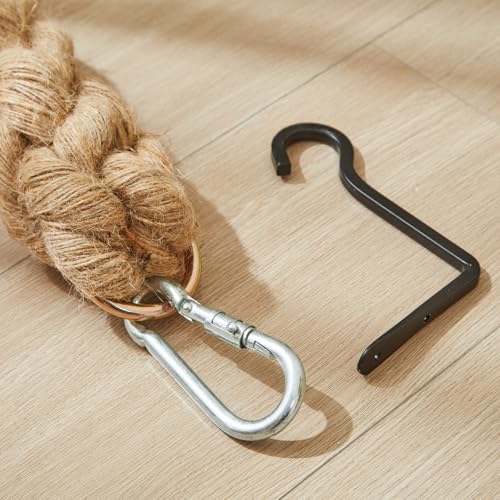 SHENGOCASE 1.9" x 6.56Ft Cat Climbing Jute Rope with Hook, Wall Mounted Furniture for Indoor and Outdoor Cat, Cimbing Pole (6.56 Feet) - size: 6.56 Feet