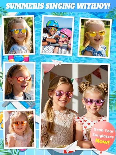 Sumsun Kids Sunglasses Bulk Party Favors 12 Packs Boys Girls Age 3-8 with UV400 Protection for Birthday Graduation Party Supplies (Blocking color 12 Pack) - style: 12pc Blocking Color