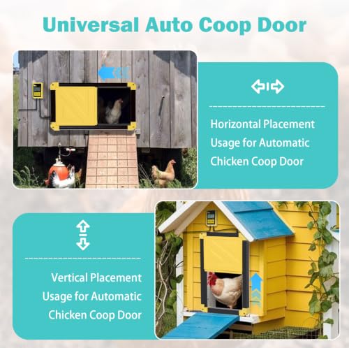 Aivituvin Solar-Powered Automatic Chicken Coop Door with Heating, Weatherproof Auto Opener for Chicken Houses/Duck Runs, Dual Power Modes, Safety Sensor, Easy Installation (Black) - size: 22.4"L x 3.5"W x 14.6"H