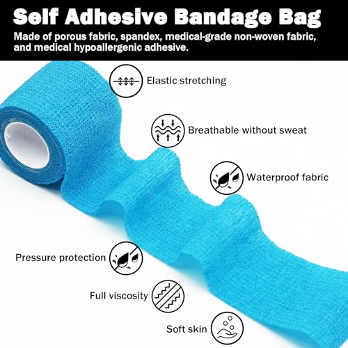 Bandages First Aid Tape Cohesive Bandage First Aid Bandages Cohesive Wrap Adhesive Bandage Self Adherent Cohesive Wrap Bandages Colorful Bandages (Mix6-A, 2-Inch) - color: Mix6-a, size: 2-Inch