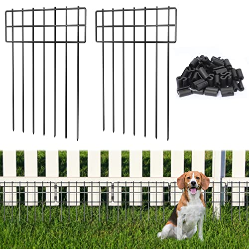Animal Barrier Fence, 17 in(H) X 27 Ft(L) No Dig Garden Decorative Fencing | 25 Pack,Iron Wire,RustProof,Animal Barrier for Dog Rabbits - size: 17'' (H) X 27' (L)